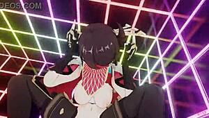 Masked bitch Beidou rides in intense sex scene