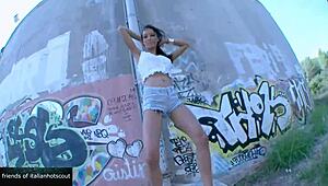 Wonderful Brunette Girl Fuck Outdoor With Cum In Mouth And Squirting