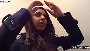 Czech nympho seduced in supermarket, clothes ripped for POV penetration.