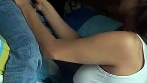 Hot School Babe Sucking Cock Until Cumshot in Mouth