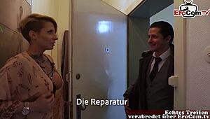 deutsche business milf seduces for a wild office threesome