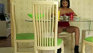 Stepfather films stepdaughter eating without underwear