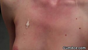 I’m overwhelmed as cum drips down my face after swallowing every drop