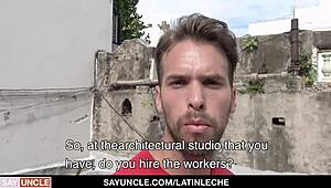 LatinLeche - Latino Renovator Offers a Special Cock-Sucking Service
