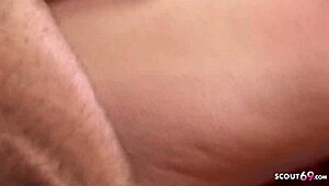 Curvy teen with hairy pussy experiences intense first interracial bbc casting sex