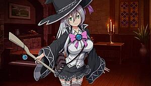 Witch of Eclips Lizu in nude hentai game RPG sex scene 02