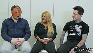 foxy chick brought to butthole madhouse for awkward therapy with deepthroat and anal