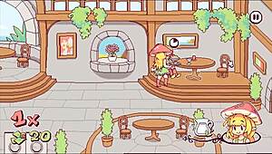 in futanari di funghi, kinky waitress puts cum on pizza