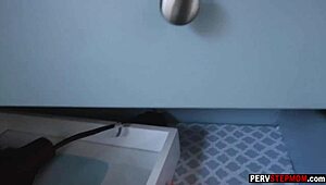 what are you doing, horny stepson? blonde milf stepmom catches you masturbating and gives blowjob