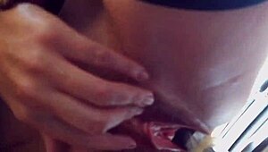 the babe gets her ass fucked close-up in the car during a tutorial