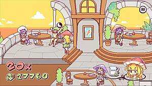 in futanari di funghi, kinky waitress puts cum on pizza