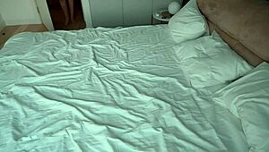 Surprise Sex With Step Mom in Shared Bed Double Cum