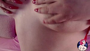 hot chubby girl with huge natural boobs camming and teasing solo