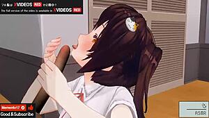 in this uncensored japanese hentai anime, she gives handjob and blowjob with asmr sounds