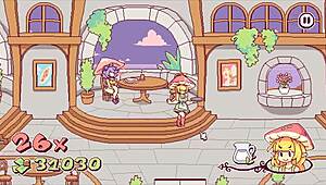 in futanari di funghi, kinky waitress puts cum on pizza