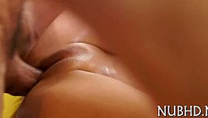 Petite girl slammed hard with rough doggystyle action!