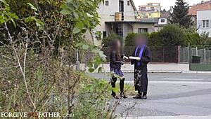 Yo, caught this Russian girl on New Year’s Eve for a rough hard fuck in my van!