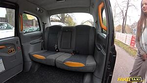 horny brunette pays taxi fare with sexy ass in pov outdoor doggystyle.