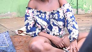 ebony guy gets laid in abandoned garage with muscular neighbor