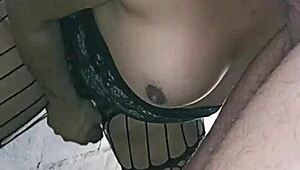 Trans woman sucks big dick in parking lot and gets facial.