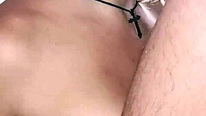 Trans woman sucks big dick in parking lot and gets facial.