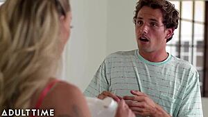 Tyler Nixon wrecks step-milf Isabelle Deltore's pussy in nuru massage