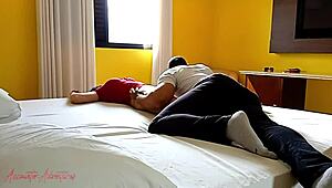 my wife was mad so i licked her shaved clit in bed 😜