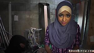 Petite teen in hijab gets her booty dropped by military man 23km from the base
