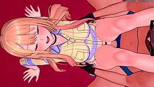 Kitagawa Marin In Bikini Feels Excited For Love. Her Uncensored Hentai Body Yearns For Spooning.