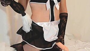 Mistress Maid Fucks Guy With Strapon, Cums In Ass During Intense Slave Pegging Femdom Session.