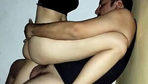 I let my skinny stepsister fuck me with her big black cock in our homemade spot