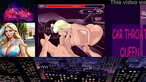 Car throat adventures with blonde