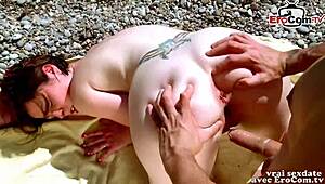 French Amateur Mom Tries Beach Sex with Brief Anal Action