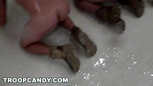 Troop candy soldiers get wild in gay army drills