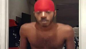 Amateur mature woman performs calf and thigh exercises in dorm