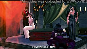 Masquerade Night in 3D Hentai Preview Shows Wild Orgy and Muff Diving.