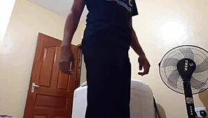 student spies on black african in lodging room