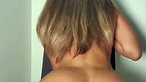 Athletic Russian Briana Banderas Strips and Masturbates Her Big Tits and Hairy Ass in Homemade Fitness Session