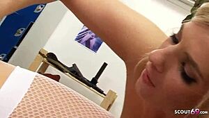 Two Big Saggy Tits Military Cosplay Girls Play with Double Dildo