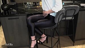 Massive Cumshot Drenching My Shiny Leggings