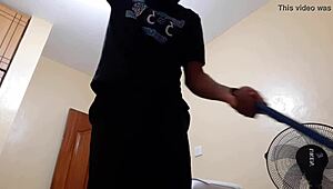 student spies on black african in lodging room