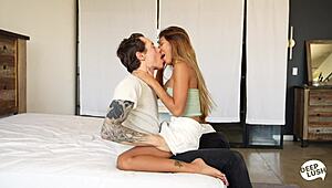 Tiny Clara Trinity experiences intense orgasms and creampie