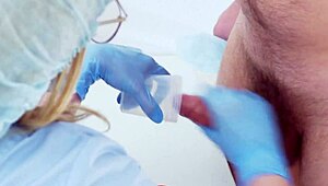 uhh, nurse jerking patient off for semen test in hospital...