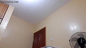 student spies on black african in lodging room