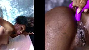 Goddess luxxx28 shows off her spread while playing with toys.