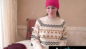 Girlsway - Pretty Hazel Moore Fingers Redhead Stepmom Rough in Bathtub