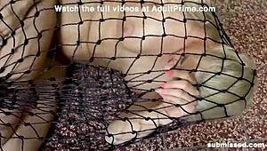 submissive dildo sticks ten times in bdsm session