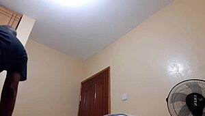 student spies on black african in lodging room