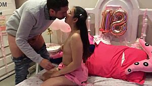 Wow, Little South American Sucks Thick Veiny Cock!