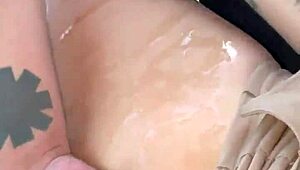 strangers cumming in my wife's pussy on the street during outdoor gangbang